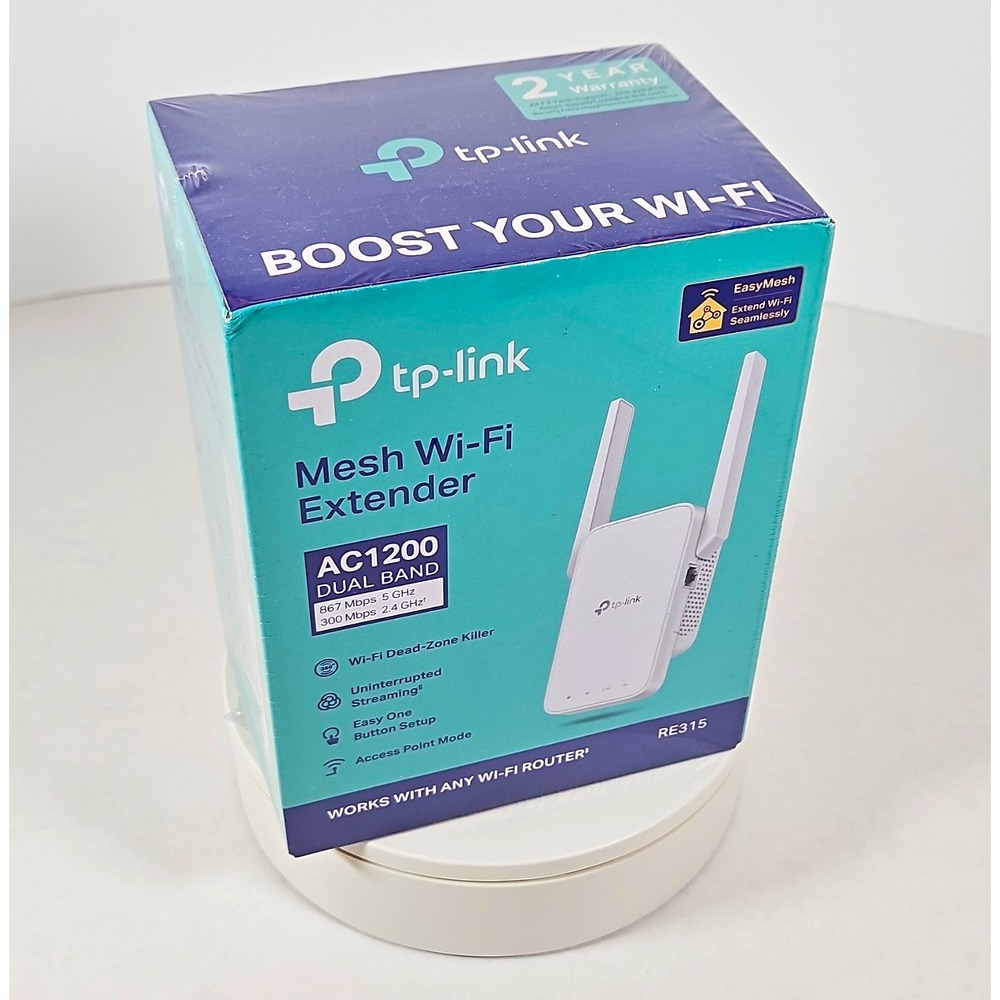 TP-Link RE315 AC1200 Dual Band EasyMesh Wi-Fi Extender White